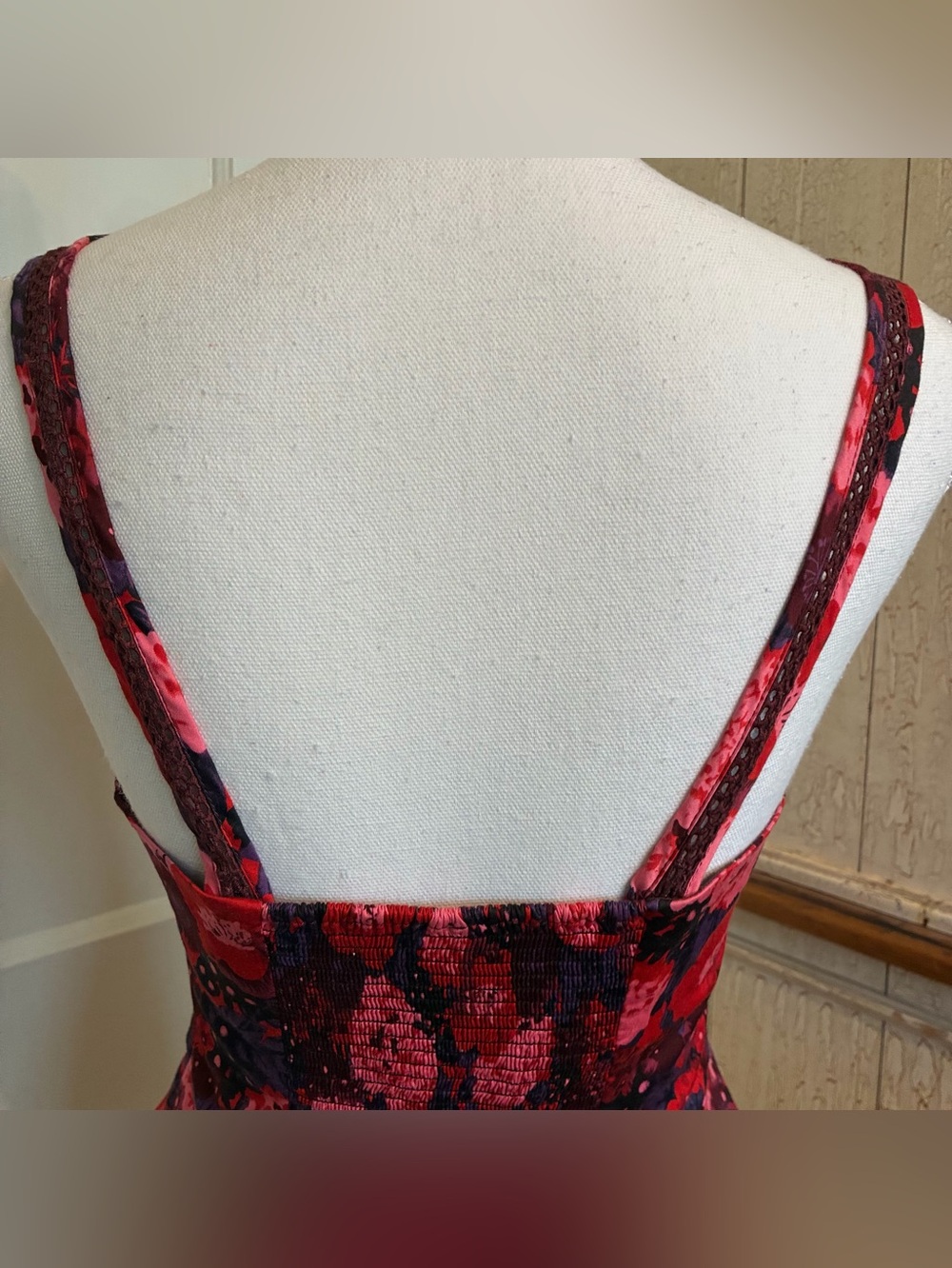 Free People Floral Hook-and-Eye Peplum Top in Red and Pink - Picture 6 of 16